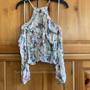 Dance and Marvel floral open shoulder top